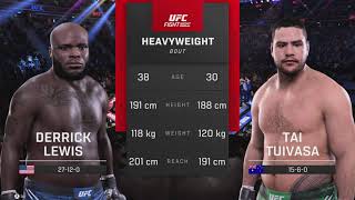 UFC 5  Full Fight  Derrick Lewis vs Tai Tuivasa  PS5 Gameplay [upl. by Jerrold763]