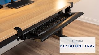 MOUNTKB07T Clampon Tilting Keyboard Tray by VIVO [upl. by Iruahs]