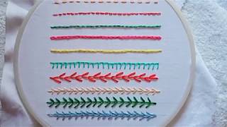 Hand embroideryHand embroidery 10 stitches tutorial for beginners [upl. by Llednav]