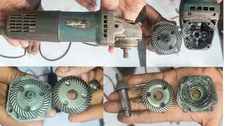 Makita M0910BM0900BMT90 Angle Grinder Machine Repair  Gear Change  Bearing change 6201629607 [upl. by Nitsrik100]