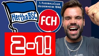 Hertha BSC  FC Heidenheim 21 10 Analyse amp Spielernoten Wir träumen jedes Jahr [upl. by Gregor]