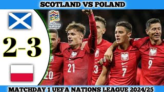 SCOTLAND 2 VS 3 POLAND  Match 1 UEFA Nations League 2024 [upl. by Regnij]