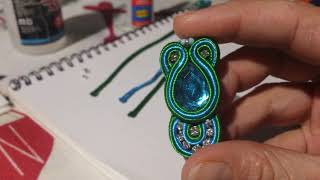 Tutorial parte 1 pendientes soutache con strass lágrima y fieltro [upl. by Eenad]