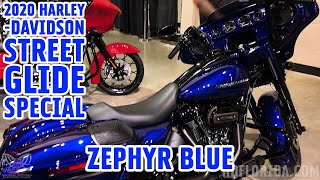 2020 HARLEYDAVIDSON STREET GLIDE SPECIAL IN ZEPHYR BLUE amp BLACK SUNGLO [upl. by Gladwin]