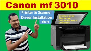 How to InstallConfigureShare Canon MF3010 PrinterScanner in Windows 10  Canon MF3010 Printer [upl. by Leissam716]