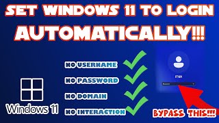 3 Different Ways to automatically logon Windows 11 auto logon your Windows11 PC nopassword [upl. by Yak148]