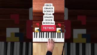 Tetris Theme EASY Piano Tutorial with Letter Notes Shorts [upl. by Mascia417]