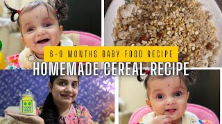 HOMEMADE CEREAL RECIPE 🥣 for Baby  Baby Food for Weight Gain amp Brain Development viralvideo [upl. by Nimoynib]