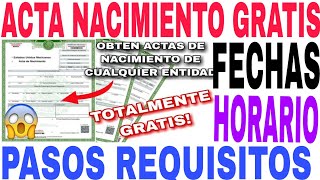 🎉GRATIS💥ACTA NACIMIENTO DEFUNCIÓN Y MATRIMONIO 📅 FECHAS HORARIOS Y LUGARES PASOS Y REQUISITOS [upl. by Kendry263]