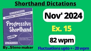 15 November 2024 Progressive magazine 1”82 wpm English shorthand dictation SSC steno [upl. by Forrest]