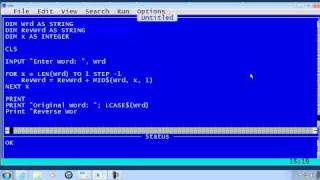 QBasic Tutorial 23  Palindrome Program  QB64 [upl. by Spiro778]