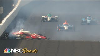 104th Indianapolis 500 Spencer Pigot withstands major impact  Motorsports on NBC [upl. by Leiru]