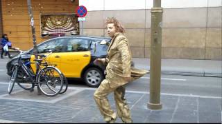 Barcelona street performer of La Ramblas [upl. by Luz289]