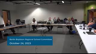 Berlin Boylston Regional School Committee 102423 Session 1 [upl. by Elirpa]