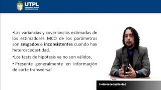 UTPL HETEROSCEDASTICIDAD ECONOMÍAECONOMETRÍA II [upl. by Eceerahs]