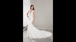 Tolles Schleppenkleid im figurbetonenden Fit and Flare Schnitt mit dezenter ton in ton Stickerei [upl. by Mathews]