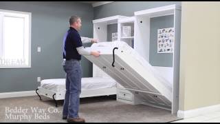 Bedder Way Twin Murphy Bed Operation Example [upl. by Atteuqihc]