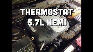 How to Replace Thermostat on a Dodge 57L Hemi  P0128  Challenger Charger Magnum Ram Commander [upl. by Aloise986]