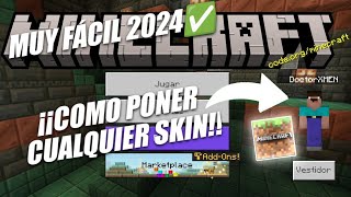 CÓMO PONER SKINS En Minecraft Bedrock 121 [upl. by Aissela]