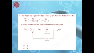 Steady State Error Closed Loop Feedback Real Time Solution 73 for FE Exam Mock Question Series 1 [upl. by Slosberg]