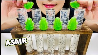 ASMR FROG EGG DRINK CHIA SEEDS AND FLOG GUMMIES｜drinking sounds｜mukbang｜IYO ASMR [upl. by Reinert]