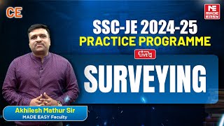 LIVE SSCJE 202425 Practice Programme  Surveying  Civil Engineering  MADE EASY [upl. by Marsiella]