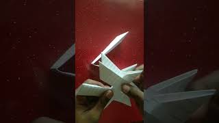 Making ninja star by paper shorts viral craft [upl. by Curzon]