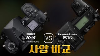 Pentax K3 Mark III Monochrome 와 Panasonic Lumix S1R 의 사양 비교 [upl. by Leventis]