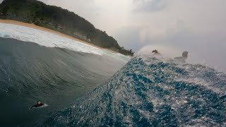 INSANE SURF SESSION ￼AFTER MASSIVE EDDIE SWELL RAW POV [upl. by Spindell]