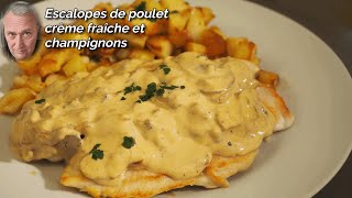 Escalopes de poulet à la crème et champignons [upl. by Roose]