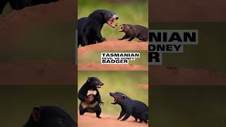 Tasmanian Devil vs honey badger who wins viral wildlife shorts [upl. by Ymas]