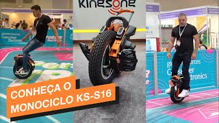 O novo monociclo elétrico com suspensão som bluetooth e aro 16 da KingSong  conheça o KSS16 [upl. by Anirtac565]