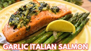 15 MINUTE Cheesy Spinach Stuffed Salmon Recipe  Healthy Easy Dinner OvenBaked [upl. by Carolyne216]