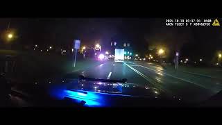 Dashcam Video Captures Semi Truck Chase Man Crashes into Police Cruiser in Columbus [upl. by Alilad]