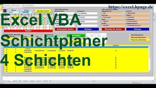 Jahr wechseln Schichtplaner 4 Schicht System in Excel VBA [upl. by Uchida131]