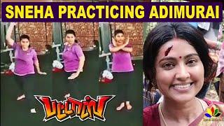 SNEHA Practicing Adimurai For Pattas  Making Video  Dhanush  Pattas  Tamil Movie [upl. by Hamo]