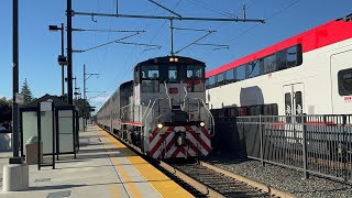 MP15504 leads retired Caltrain Gallery Cars California Avenue [upl. by Dibru979]