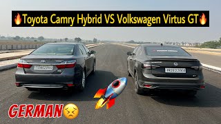 Toyota Camry Hybrid VS Volkswagen Virtus GT Drag Race👿 Game Khatam😂 virtus camry dragrace [upl. by Macmillan]