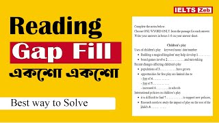 IELTS Reading  Gap Fill Tips and Tricks in Bangla II 100 Accuracy II Best way to Solve [upl. by Hanimay209]