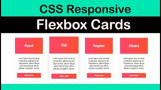 Css Flexbox Responsive Cards  Css Div Contianer  Html Css Cards [upl. by Ardolino]