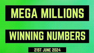 Mega Millions Winning Numbers 21st June 2024 [upl. by Terrene377]