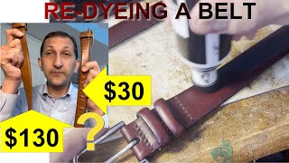 How to Dye a Belt  How to spot High Quality Leather [upl. by Sunev]