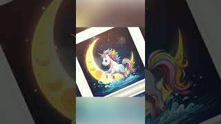 Rainbow Unicorn at night 🥰🥰like subscribe drawing [upl. by Philander]