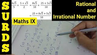 SURDS  Irrational Number  Number System ICSE Maths Class 9 chapter 1  NCERT 9 Maths Chapter 1 [upl. by Gunn]