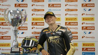 2023 Bennetts British Superbikes  RD6  Brands Hatch  BikeSocial Sprint Race podium reactions [upl. by Aneekas268]