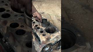 Remove Sleeves from a Six Cylinder Diesel Engine Block shorts shortsfeed fyp [upl. by Ysle]