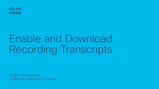 Enable and Download Recording Transcripts [upl. by Akahc]