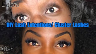 DIY At home Lash ExtensionsCluster Lashes with wear test update [upl. by Steere]