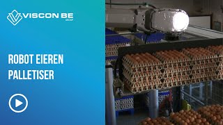 Robot eieren palletiseerder  Robot palletiser for eggs  Vanbelle Ardooie [upl. by Silbahc]