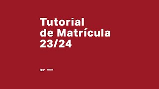 Tutorial de Matrícula 20232024 [upl. by Ellehsad]